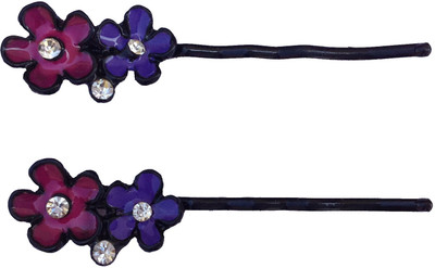 

B-Fashionable Double Enamel Flower Hair Pin(Multicolor)