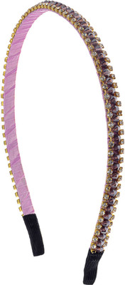 

The Ethnic Wears Metal Alloy, Silk Covered, Beeds, Crystal & CZ Stones, etc. Hair Band(Purple)