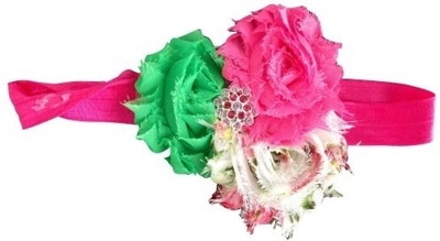 

NeedyBee Newborn Soft Elastic with Flower Bow Stitched on Top Head Band(Multicolor)