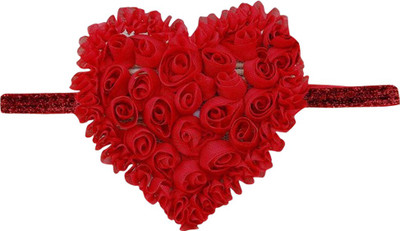 

AkinosKIDS Heart Valentine's Bow rosset flower Glitter Head Band(Red)
