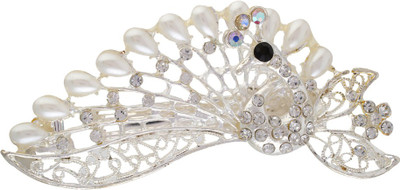 

Vama Fashions Indo Western Wedding Bridal Party Wear Hair Clip(White)