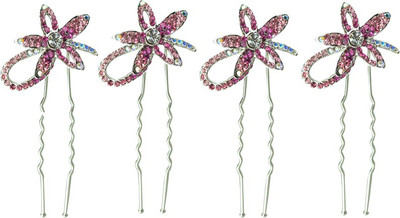 

Glitters Online Pink Colour American Diamond Hair Pin(Pink)