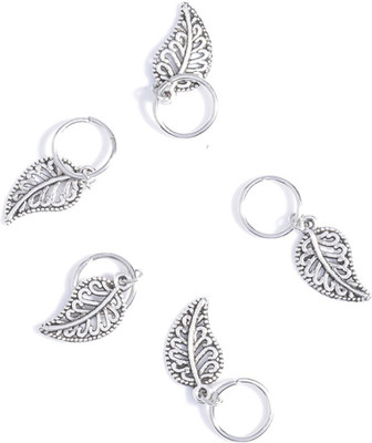 

Young & Forever Leaf hair loops rings Hair Clip(Silver)