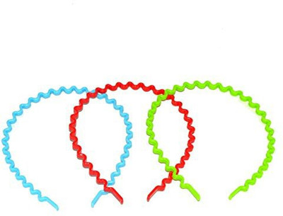 

Geoot Popular Wavy Hair Hoop Wave Plastic Headband Unisex (Size 2) Head Band(Multicolor)