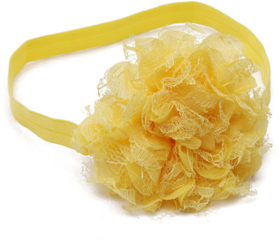 

NeedyBee Girls Yellow Big Chiffon Flower Kids Hair Styling Accessories Elastic Baby Head Band(Yellow)