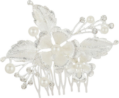 

Prita Floral Stone Hair Clip(Silver)