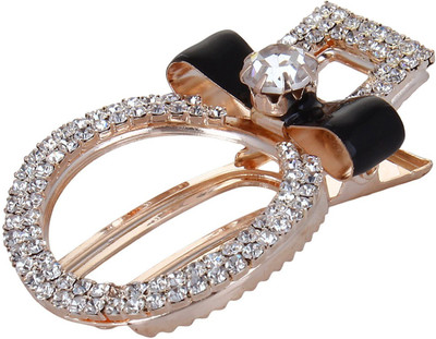 

Fayon Trendy Fashion Black Bow With Multi Crystal Circle Hair Pin(Black)