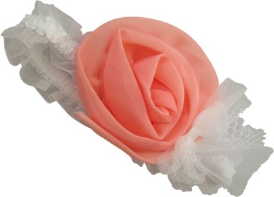 AkinosKIDS Gorgeous Flower bow soft Stretch Wide Lace Adorable Head Band(Pink)