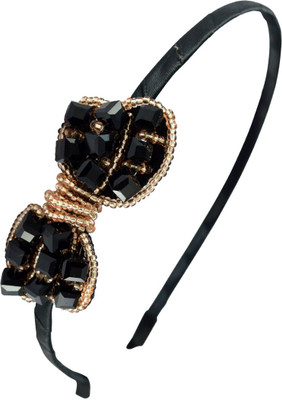 

Sarah Crystal Beaded Bow Hair Band(Black)