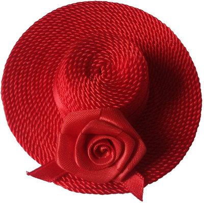 Viva Fashions Rolled Up Rose Hat Hair Clip(Red)