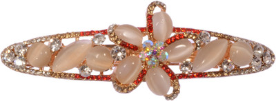 

Mansiyaorange party Wedding casual wear fancy Golden pin accessories Hair Clip(Red)