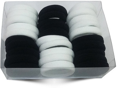 

Best & Lowest Black & White Soft Original Rubber Hairbands - Set Of 30 Pcs. Rubber Band(Black, White)