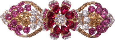 

Mansiyaorange party Wedding casual wear fancy Golden pin accessories Hair Clip(Pink)