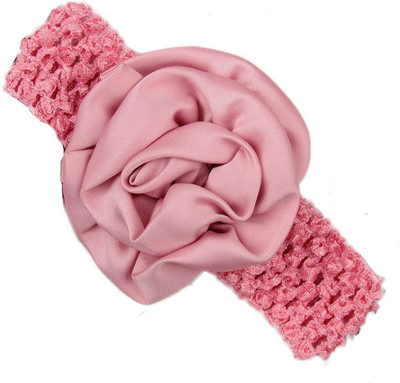 

Pikaboo Rolled up Rose on crochet Head Band(Pink)