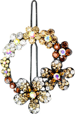 

Glitters Online Golden Colour American Diamond Hair Clip(Gold)