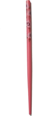 CraftEra Wooden Stick Bun Stick(Pink)