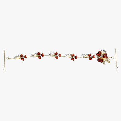 

Pink Rose Charm Hair Chain(Red)
