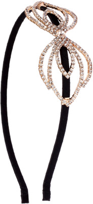 

20 Dresses Caught In A Bow Web Hair Band(Gold, Black)