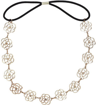 

Crunchy Fashion Contemporary Roses Head Chain Hair Chain(Gold)