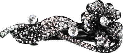 

Glitters Online Blackish Silver Colour American Diamond Hair Clip(Silver)