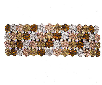 

Glitters Online Rectangle Shape Floral Design Golden Stone Hair Clip(Gold)