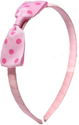 

Pikaboo Grograin Polka Bow Hair Band(Pink)
