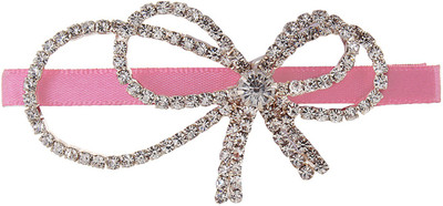 

Fayon Party Style Diva Hot Pink Pin With Double Bow Hair Pin(Pink)