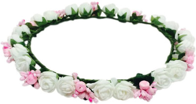 

Priyals Pink White Flowers with Buds Tiara Head Band(White, Pink)