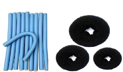 

Majik Stick Roller 10 Pcs With Donuts Bun Stick(Blue, Black)