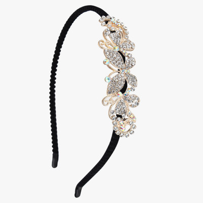 

Pink Rose Charm Hair Band(Gold)