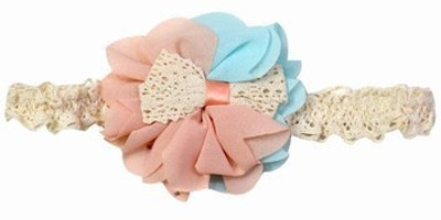 

Pinkblueindia Baby Flower with White Bow Head Band(Blue)