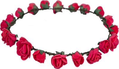 

Style Tweak Floral Tiara Princess Crown Head Band(Red)