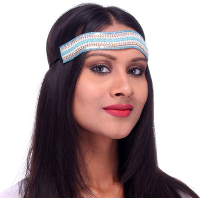 

1976 Jewels Aqua Pearl & Crystal Head Band(Blue, White)