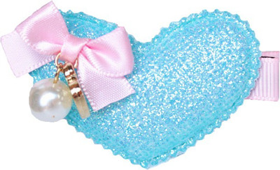 

Angel Closet Glitter Heart Hair Clip(Blue)
