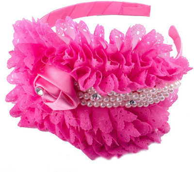 

Kabello Soft Grip Flower With Pearls And Stones Accessory Hair Band(Pink)