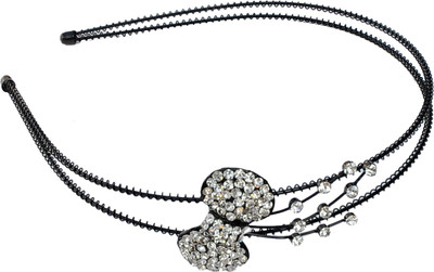 

Itzaboutu Cz Bow Studded Hair Band(Black, White)