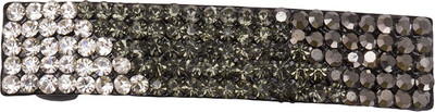 Glitters Online Simple and Elegant Designer Black & White Stone Hair Clip(Black)