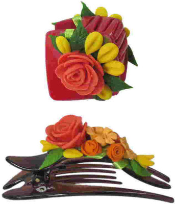 

Advanc Hotline Porcelain clay work fancy hair clutcher (Combo of 2) Hair Clip(Multicolor)