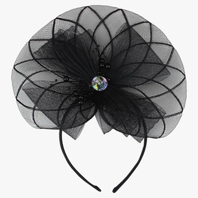 

Pink Rose Charm Hair Band(Black)