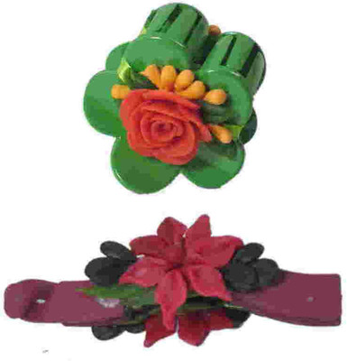 

Advanc Hotline Porcelain clay work fancy hair clutcher (Combo of 2) Hair Clip(Multicolor)