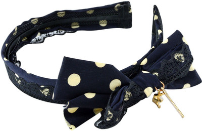 

Sarah Polka Dot Lace Charm Hair Band(Blue)