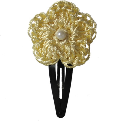 

Threads N Ribbons Beige Crochet Hair Clip, Tic Tac Clip(Beige)