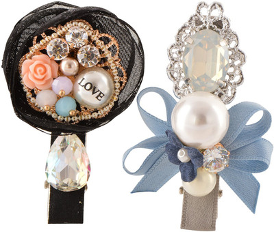 

My DT Lifestyle DESIGNER HANDMADE PARTYWEAR COMBO Hair Pin(Black, Blue)