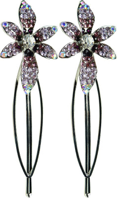 

Glitters Online Purple Colour American Diamond Hair Pin(Purple)