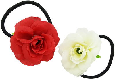 

Mehrunnisa Set of 2 Red & White Flower Design For Girls / Women Hair Band(Red, White)