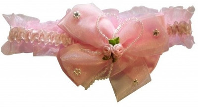 

NeedyBee Lace with Bow & Pearl Embelishment Head Band(Pink)