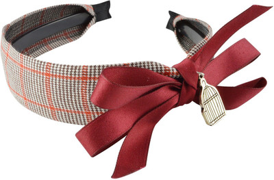 

Sarah Ribbon Bow Charm Hair Band(Red)