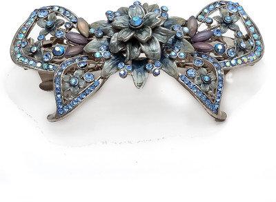 

Be You Light-Blue Stones Meena Work Hair Clip(Blue)