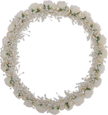 

Sanjog Mesmerizing Tiara/Headwrap/Headpiece For Wedding/Birthday Head Band(White)