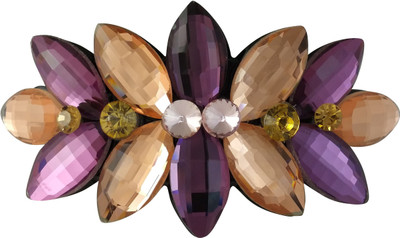 

Ammvi Creations Two-Tone Geometric Cut Crystal Floral Pattern Heavily Embellished Party for Women Hair Clip(Multicolor)